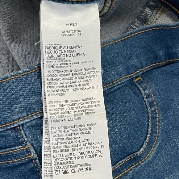 Levi’s Pull On Jegging Jeans Blue Kids Girls Youth Size 16. - Picture 11 of 16